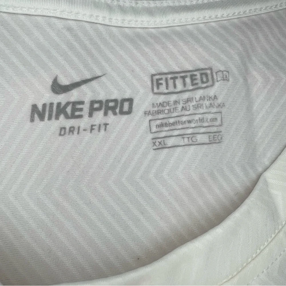 Nike Pro Dri Fit Long Sleeve Mens Shirt Warm Shirt White Size XXL